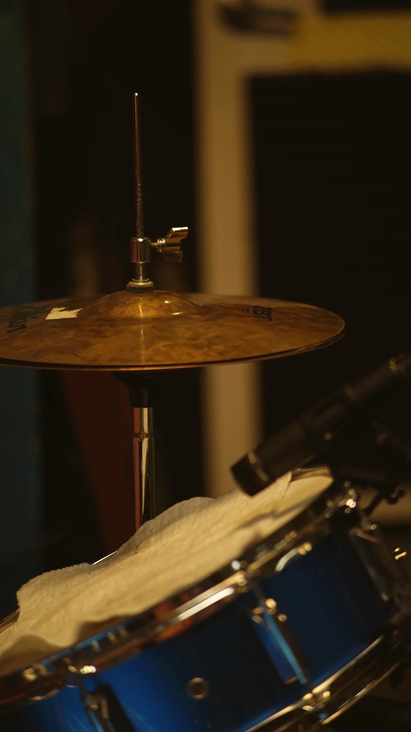 Cymbal detail during a Studio A drum recording session