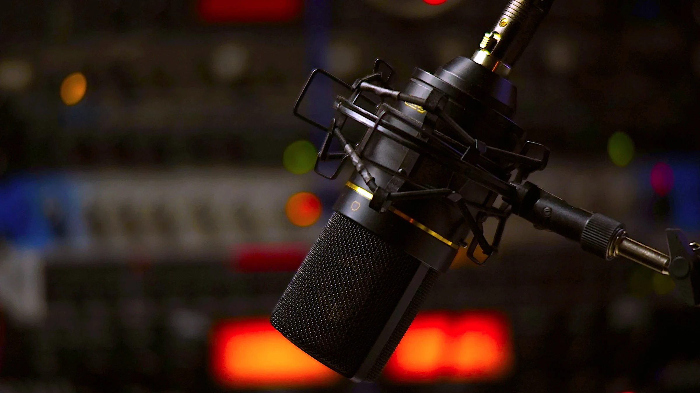 Studio microphone prepared for a vocal recording session