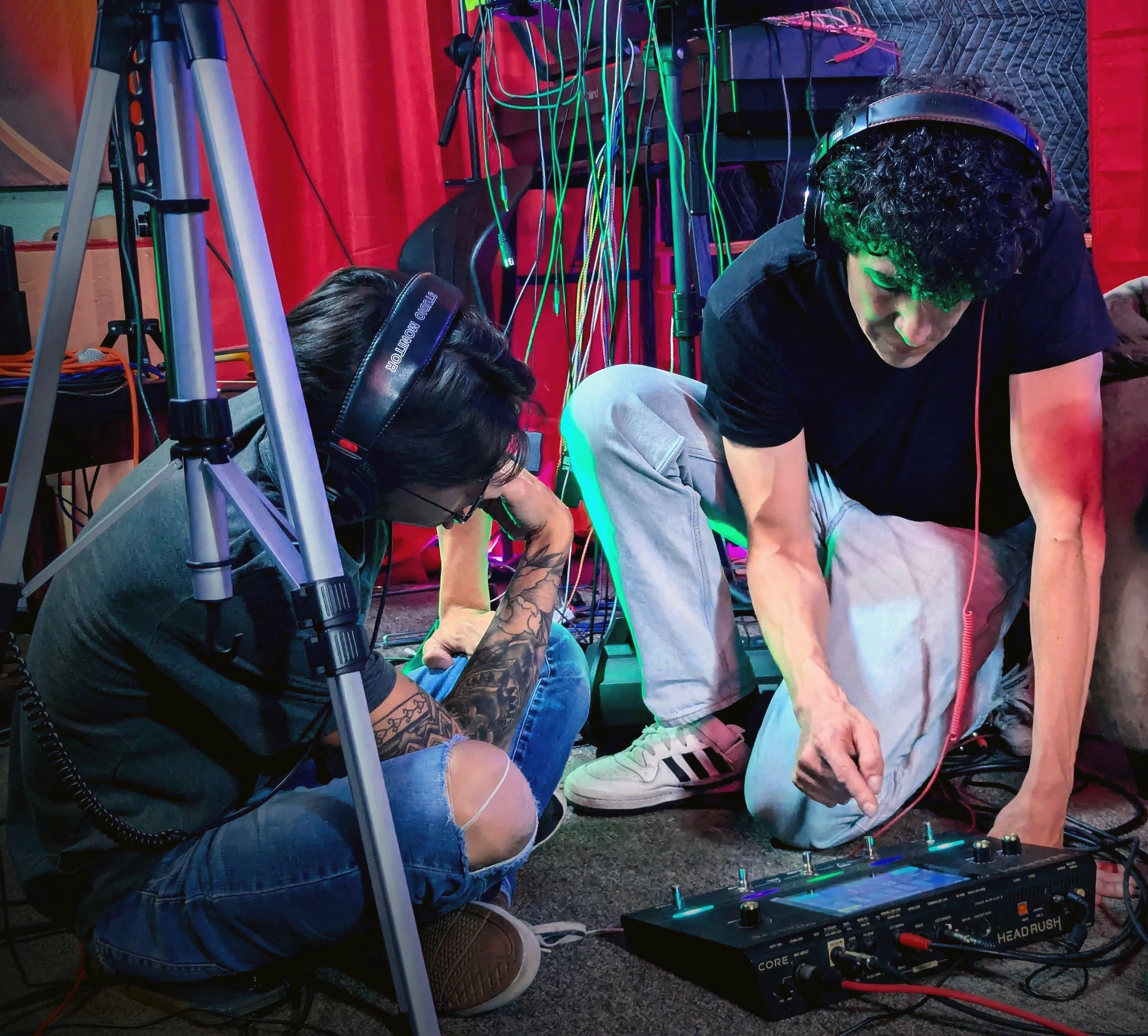 Crew working during a Studio A production session