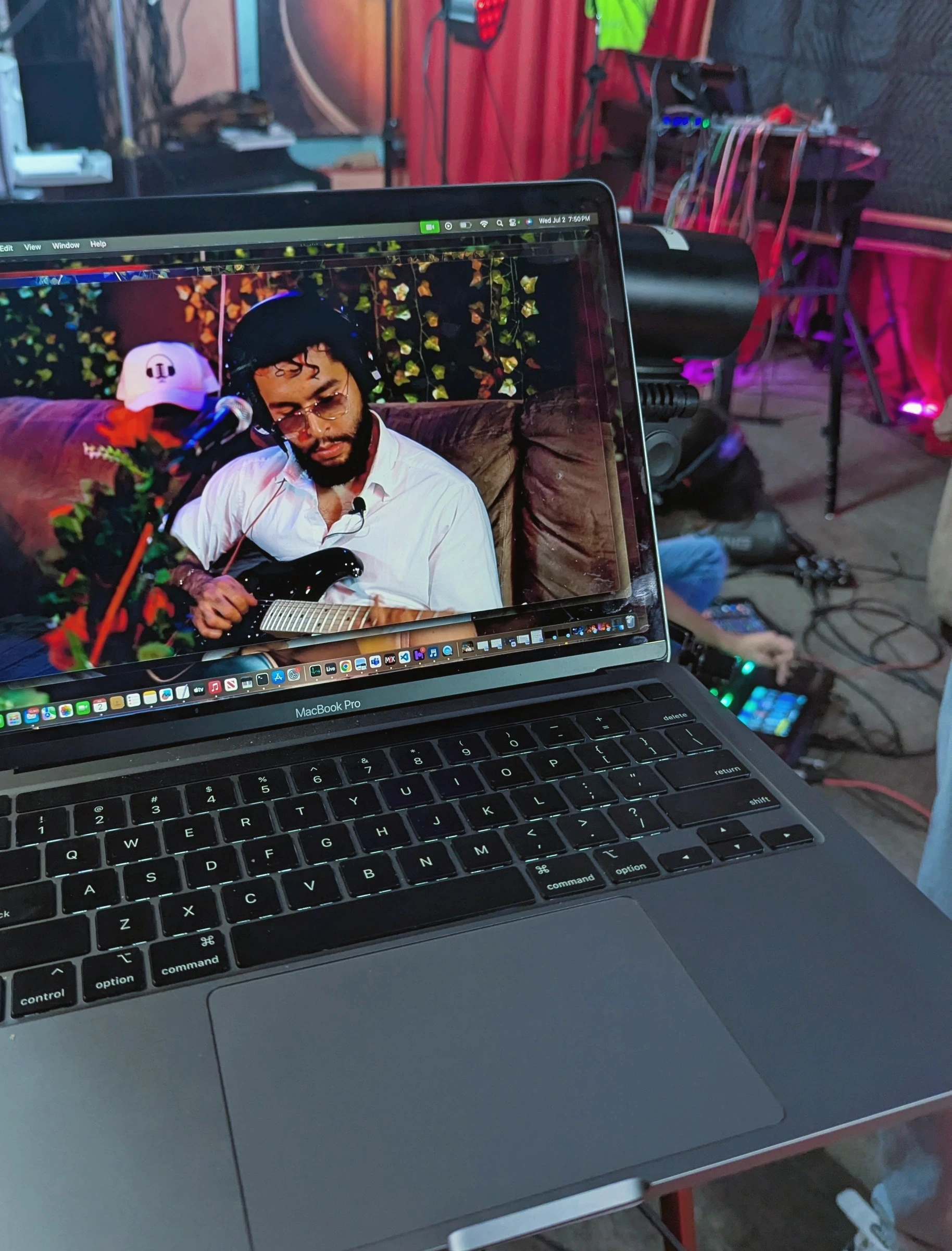Music video playback during a Studio A session