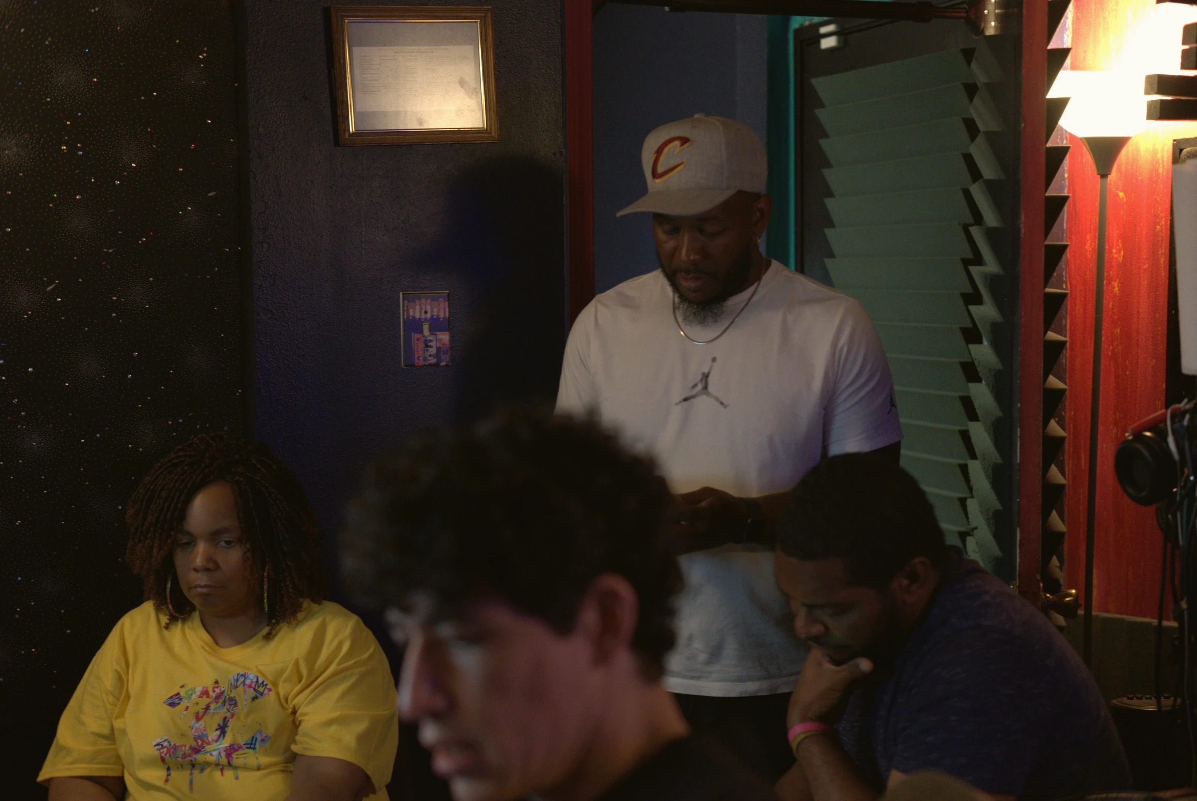 Musicians working together at Checkmark Audio